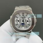 Swiss Replica Patek Philippe Nautilus 5740 Silver Dial Stainless Steel Automatic Watch 